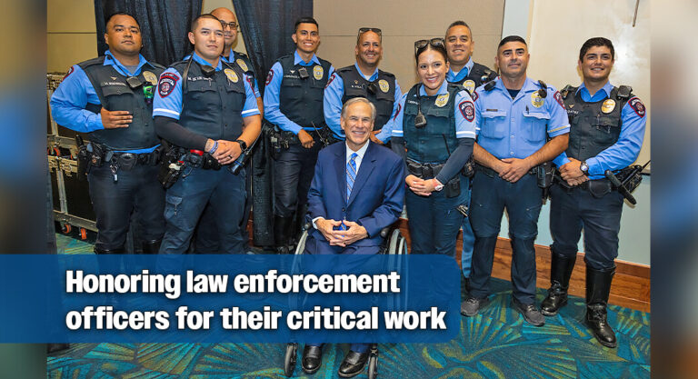 Governor Abbott Presents Officer Of The Year Awards in McAllen
