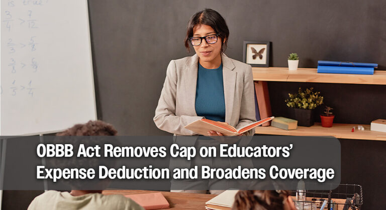 New Tax Law Expands Deductions for Teachers and School Staff