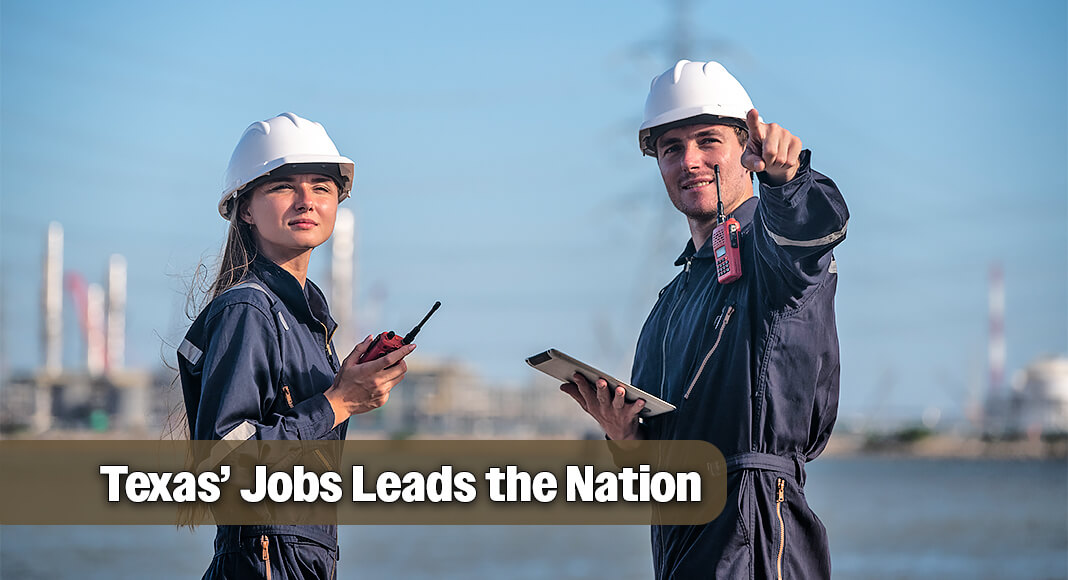 Governor Greg Abbott celebrated Texas as the nation’s leader in job creation with a gain of 195,600 nonfarm jobs over the last 12 months. The state also led for jobs gained in August and set new records for total jobs and the size of the Texas labor force based on August employment data. Image for illustration purposes