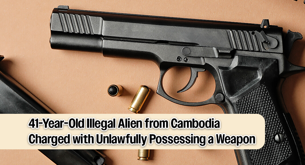 A 41-year-old illegal alien from Cambodia has been charged with unlawfully possessing a weapon following the shooting death of a woman in Victoria. Image for illustration purposes