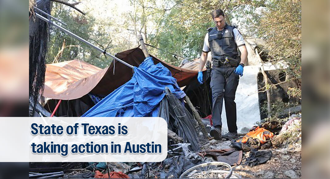 "Texans should not endure public safety risks from homeless encampments and individuals," said Governor Abbott. Photo: Office of The Governor