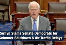 Cornyn Slams Senate Democrats for Schumer Shutdown & Air Traffic Delays