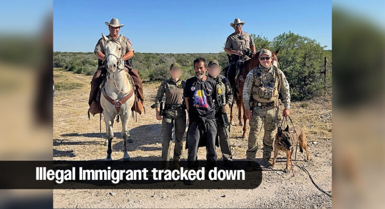 DPS Border Mounted Patrol, K-9 Track Down Criminal Illegal Immigrant in Kinney Co.