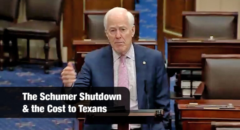 Cornyn: Texans Losing Access to Food Assistance, Telehealth Due to the Schumer Shutdown