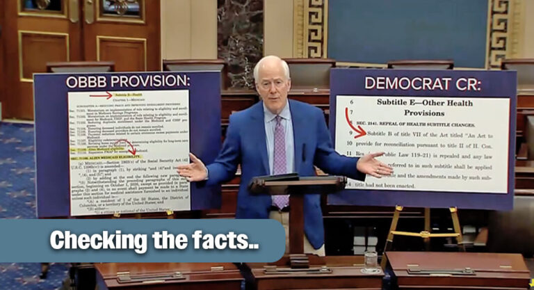 Cornyn Factchecks the Left on Democrats’ Shutdown Claims