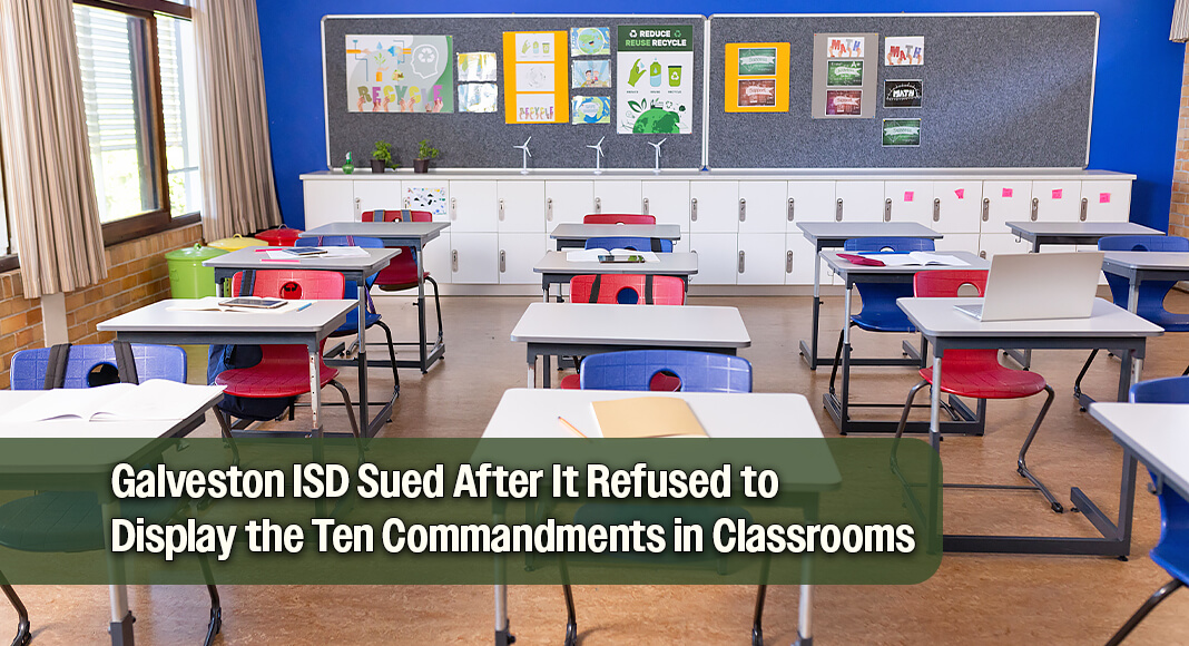 Attorney General Ken Paxton sued Galveston Independent School District (“ISD”) after the school's board voted to refuse to display copies of the Ten Commandments in classrooms, in violation of Texas law. Image for illustration purposes