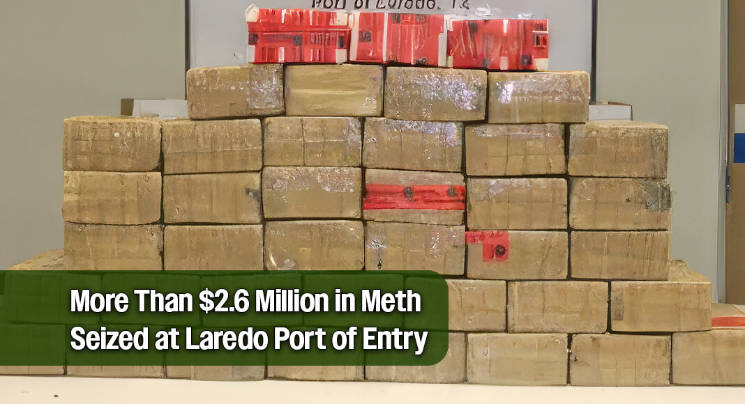 Packages containing 291 pounds of methamphetamine seized by CBP officers at Colombia-Solidarity Bridge. USCBP image