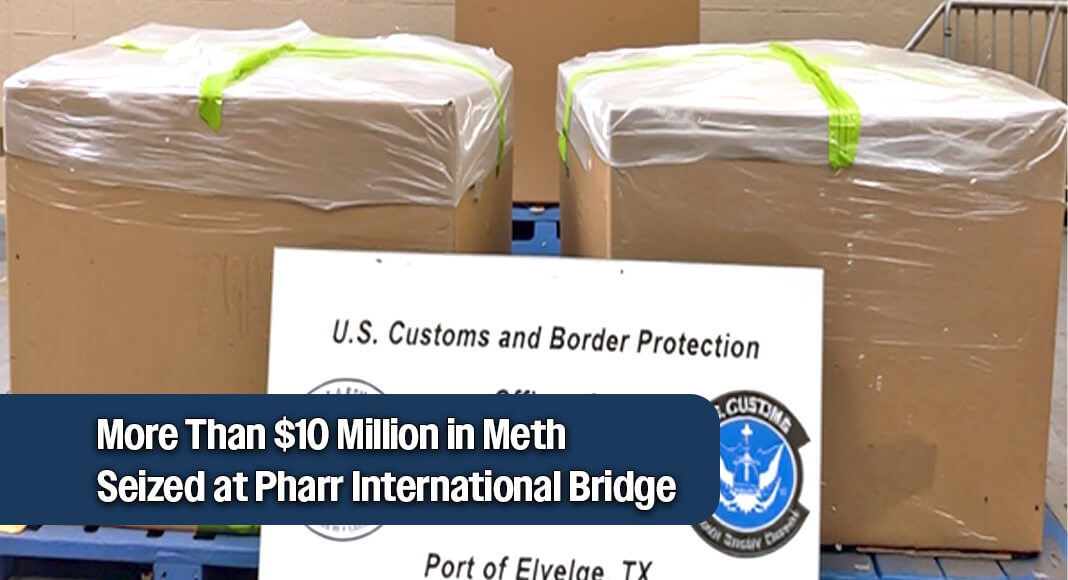 Boxes containing 1,153 pounds of methamphetamine seized by CBP officers at Pharr International Bridge. USCBP image