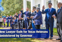 Governor Abbott Administers New Lawyer Oath to Texas Veterans