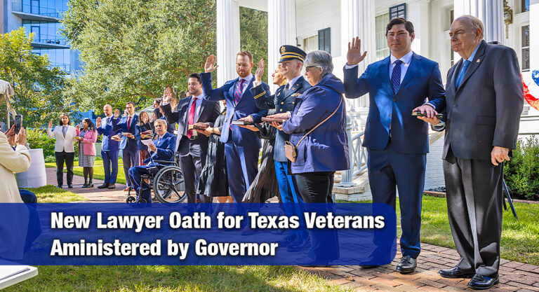 Governor Abbott Administers New Lawyer Oath to Texas Veterans