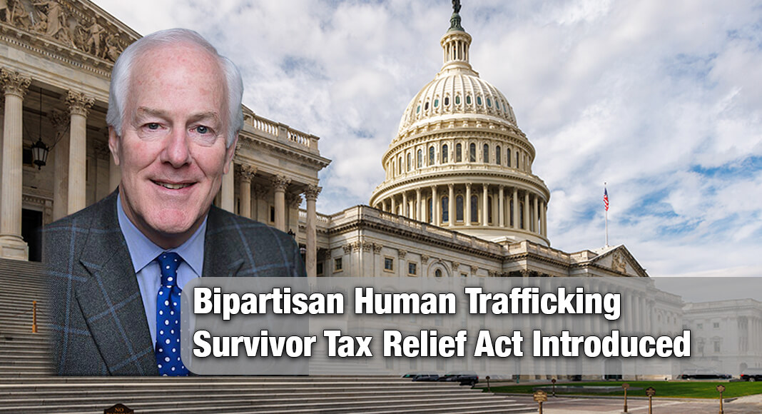 The law would exempt civil damages, restitution, and other monetary awards given to human trafficking survivors from federal income taxes. Image for illustration purposes