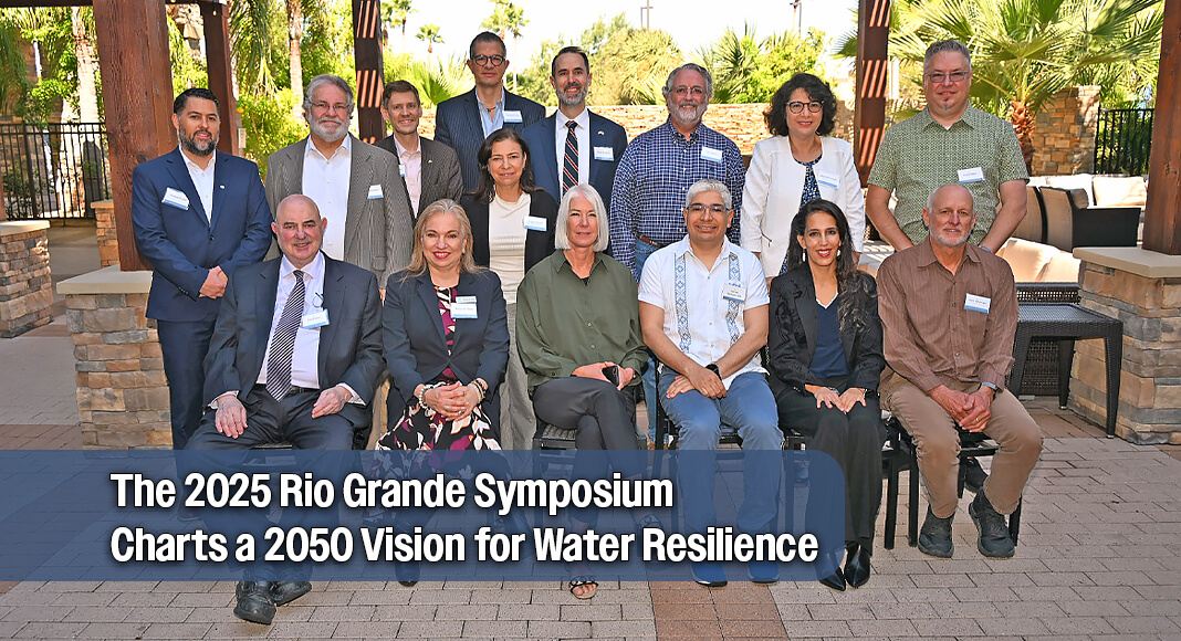 Panelists from across the U.S.–Mexico border region gather on Thursday, November 6, 2025, at the Embassy Suites in McAllen, Texas, during the Rio Grande/Río Bravo Binational River Symposium to discuss collaborative solutions for the river’s future and a shared 2050 vision for water resilience. Photo by Roberto Hugo González / Texas Border Business
