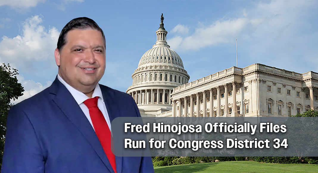 Republican Fred Hinojosa formally filed his candidacy for United States Congress at the Republican Party of Texas headquarters, taking the next step in his campaign to represent Texas’ 34th Congressional District with strong, principled, conservative leadership. Courtesy image. Bgd for illustration purposes
