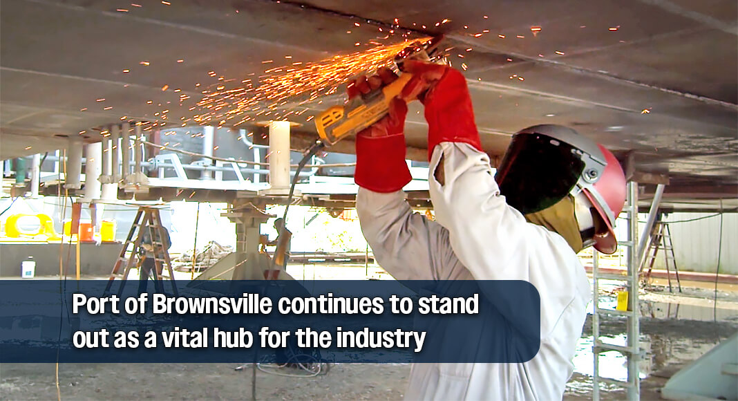 As Texas’ leading shipbuilding port, the Port of Brownsville supports American jobs and the Jones Act fleet, powered by a dedicated and highly skilled workforce that continues to strengthen the nation’s shipbuilding industry. Image courtesy of The Port of Brownsville