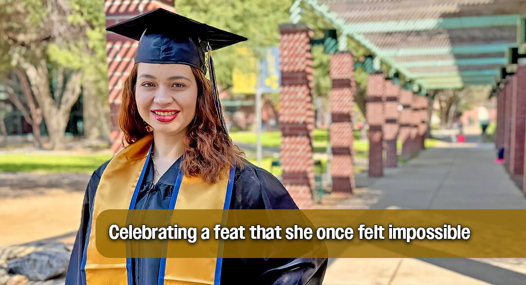 Lizette Cervantes, secretary for the STC Mathematics department and mother of four, will be earning her bachelor’s degree in Organizational Leadership this Saturday during STC’s Commencement Ceremonies at the Bert Ogden Arena. STC image