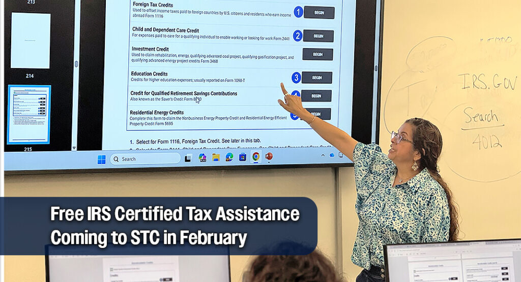 South Texas College students, staff and faculty as well as volunteers from the community undergo training for this year’s Volunteer Income Tax Assistance (VITA) program recently at STC’s Mid-Valley campus. VITA offices at STC’s Pecan Campus will open Monday Feb. 2, followed by services at the Mid-Valley Campus beginning Tuesday, Feb. 3. STC image