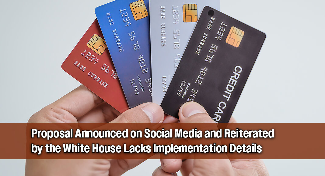 President Donald J. Trump has publicly called for a one-year cap on credit card interest rates at 10 percent, saying current rates are harming consumers and should no longer be allowed. Image for illustration purposes