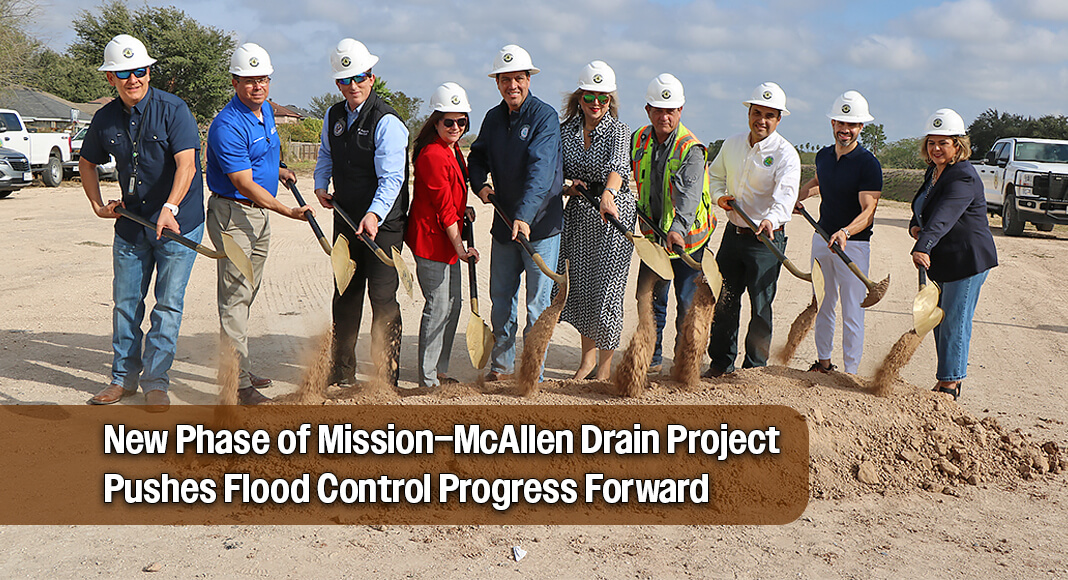 City and County officials at the groundbreaking ceremony. “This groundbreaking reflects our continued commitment to delivering meaningful infrastructure improvements for our community,” Ellie Torres, Hidalgo County Commissioner Precinct 4 stated. “This phase will be expanded from a 2 lane water highway to a 6 lane water highway.” Courtesy image