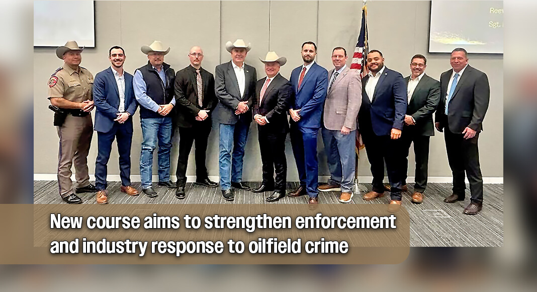 Law enforcement officers and oil industry personnel gather in Midland to hear remarks from Kevin Sparks and Freeman F. Martin during the Texas DPS Oilfield Theft Investigations training course on February 19, 2026. Courtesy image