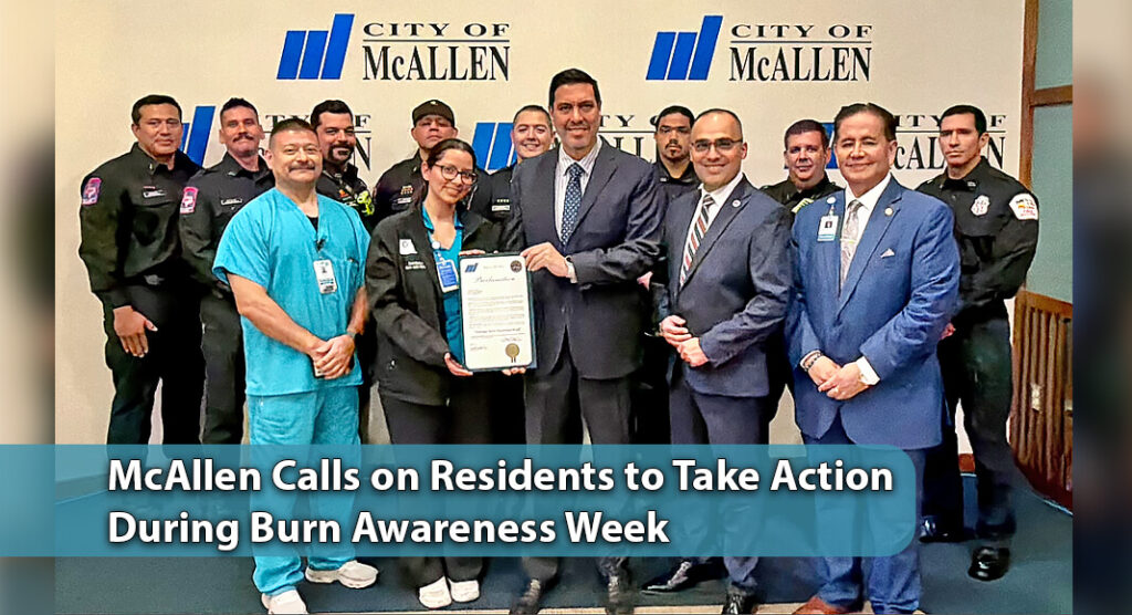 As part of the week’s outreach efforts, members of the McAllen Fire Department will join the trauma team from DHR Health at the McAllen Farmers Market at the McAllen Public Library on Saturday, Feb. 14, 2026, from 10 a.m. to 1 p.m. to provide hands on education and distribute safety materials to families. Image courtesy of The City of McAllen