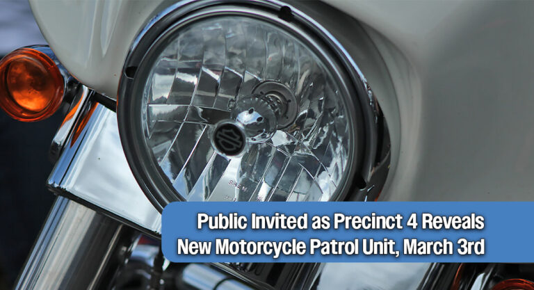 Motorcycle Patrol Unit to be Unveiled at March 3 Commissioners Court Ceremony
