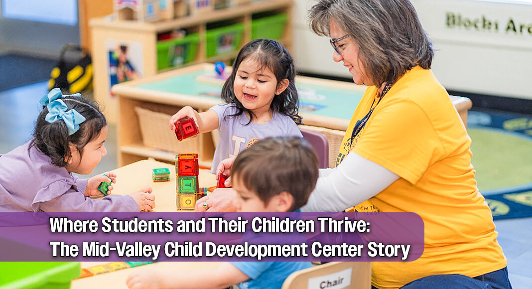 South Texas College (STC) Mid-Valley Campus Child Development Center continues to play a vital role in supporting student parents, faculty, future educators and the community by providing high-quality, on-campus childcare that removes barriers to education while enriching early childhood learning. STC image