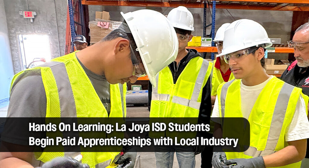 Twelve La Joya ISD students are taking their first steps into the workforce through a partnership with the Center for Advanced Training and Apprenticeships at South Texas College, Crawford Electric Supply and Zitro Electric. STC image