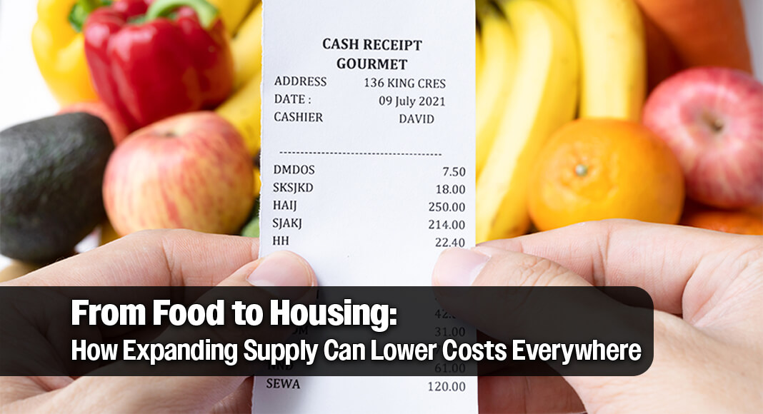 Americans across the country are feeling the strain of higher prices—for groceries, housing, insurance, health care, and energy. Policymakers understandably want to act quickly to ease that pressure. But history shows that some well-intentioned responses can actually make affordability worse. Image for illustration purposes
