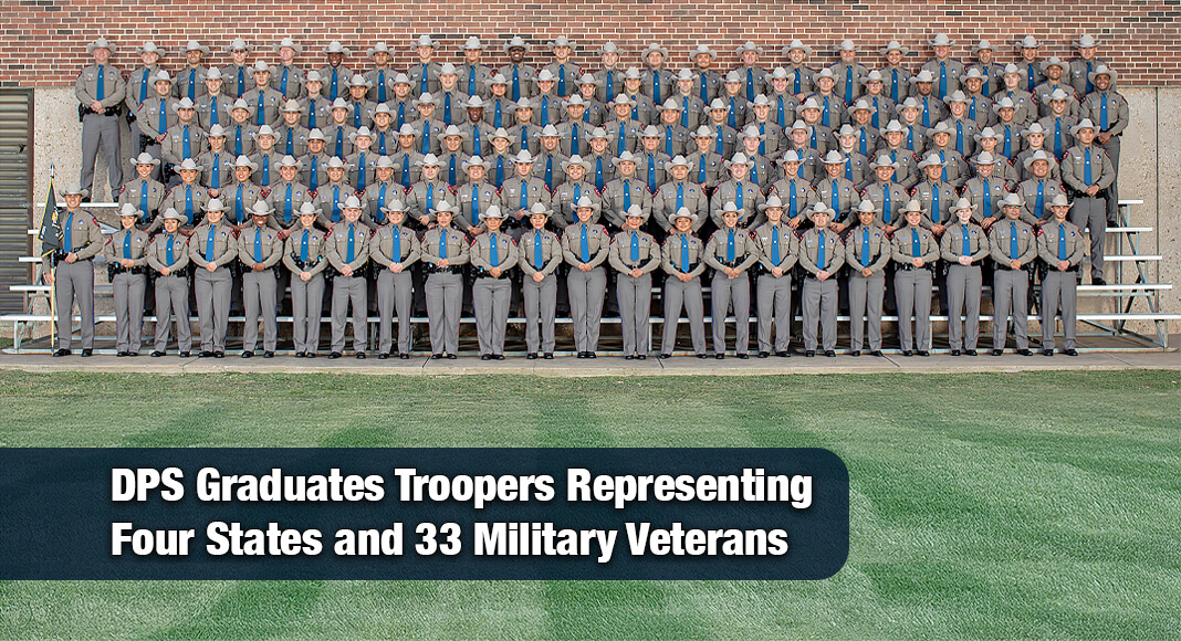 The Texas Department of Public Safety (DPS) welcomed 122 new Texas Highway Patrol Troopers from Recruit Class C-2025 during a graduation ceremony at Austin Ridge Bible Church. Image for illustration purposes