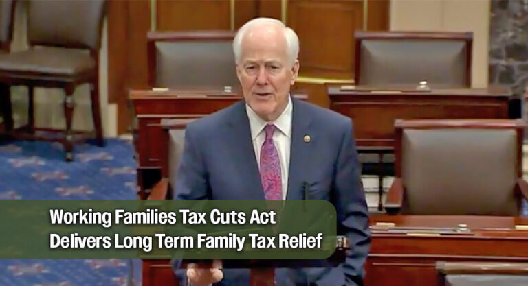 Sen. Cornyn Promotes Expanded Child Tax Credit and Childcare Support