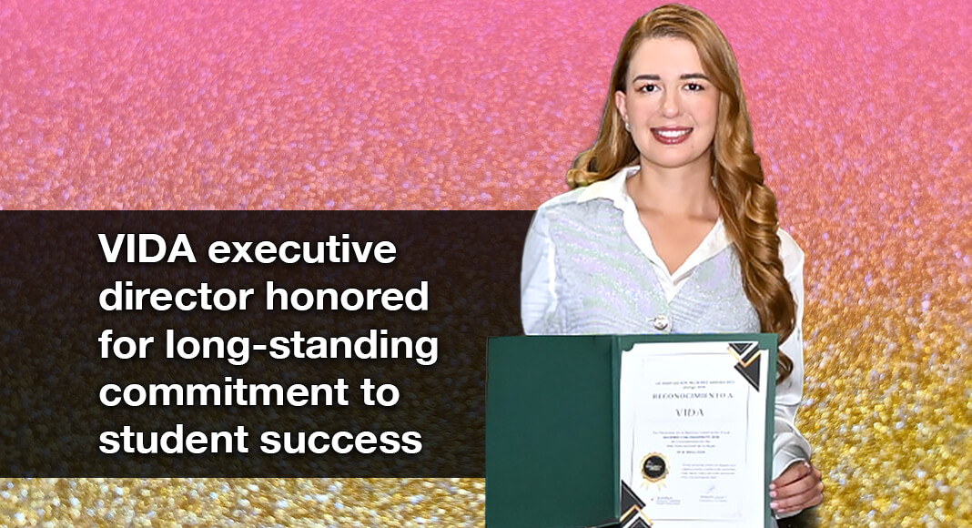 Felida Villareal holds her recognition certificate proudly during the Women with Purpose celebration, honoring her leadership and commitment to expanding educational and career opportunities in the Rio Grande Valley. Image Texas Border Business