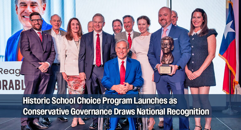 Governor Receives TPPF Ronald Reagan Award for Successful Conservative Stewardship of Texas