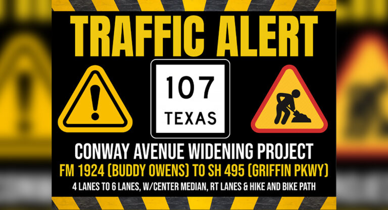 TRAFFIC ALERT: $32 Million SH 107 (Conway Ave.) Widening to begin in Mission