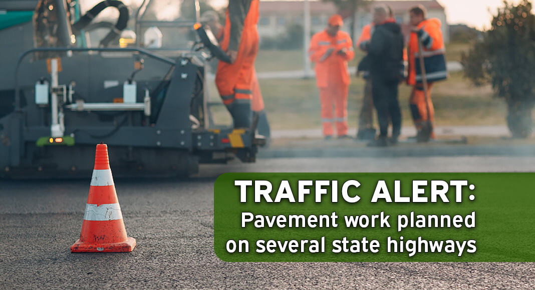 Road crews are seal coating several highways throughout the region, beginning the week of April 13, 2026. Image for illustration purposes