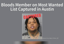 Bloods Member on Most Wanted List Captured in Austin