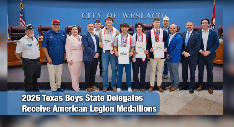 Texas Boys State Delegates Receive Graduation Stoles and American Legion Medallions