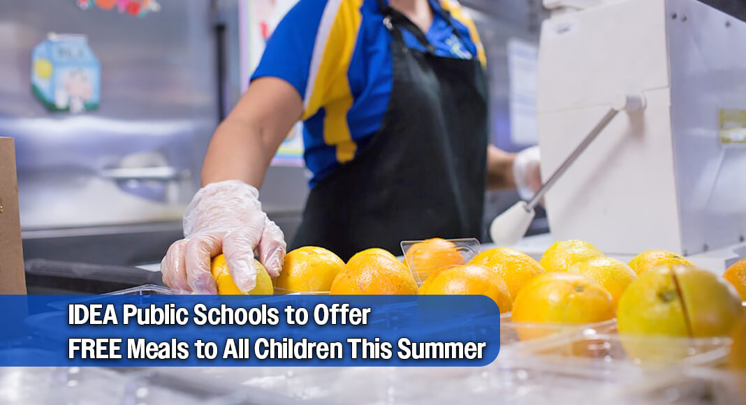 DEA Public Schools’ Child Nutrition Program (CNP) is excited to announce they will be serving FREE meals during the summer to any child in the community aged 18 years and younger whether they are an IDEA student or not. The offering is made possible through the National School Lunch Program and School Breakfast Program. Image courtesy of IDEA Public Schools