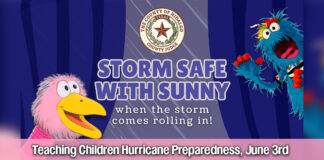 “Storm Safe with Sunny” Puppet Shows to Teach Children Hurricane Preparedness throughout June and July