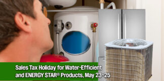 Sales Tax Holiday for Water-Efficient and ENERGY STAR® Products, May 23–25
