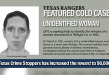 Texas DPS Increases Reward to $6,000 for 1992 Refugio County Cold Case