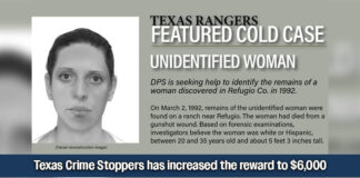 Texas DPS Increases Reward to $6,000 for 1992 Refugio County Cold Case