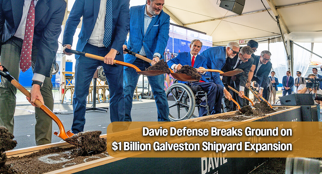 Governor Greg Abbott today delivered remarks and participated in a groundbreaking ceremony on a $1 billion modernization of Davie Defense’s Gulf Copper Shipyards' Coast Guard icebreaker production facilities in Galveston and Port Arthur. This project is the state’s first complex shipbuilding project in decades. Photo: Office of The Governor