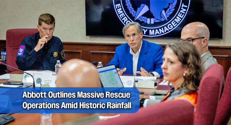 Gov. Abbott Warns of ‘Record-Breaking’ Floods, Confirms 2 Fatalities in Texas