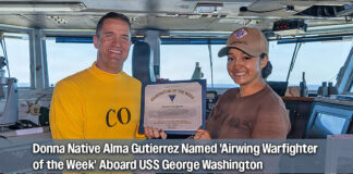 USS George Washington Recognizes Donna Native as Top Airwing Warfighter