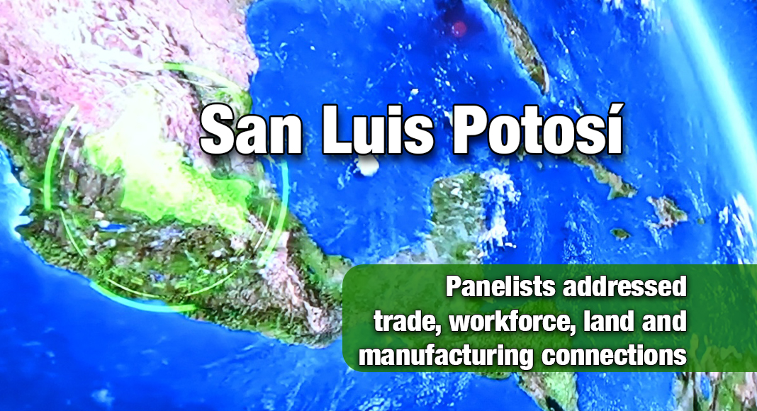 Satellite-style digital map identifies San Luis Potosí, Mexico, home to one of the country's leading automotive manufacturing clusters. Representatives of the San Luis Potosí Automotive Cluster met with economic development leaders from Rio South Texas during a COSTEP-hosted forum in McAllen to discuss cross-border trade, supply chain integration, workforce development and future investment opportunities between the two regions. Courtesy photo