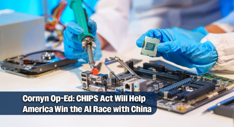 Cornyn Op-Ed: CHIPS Act Will Help America Win the AI Race with China