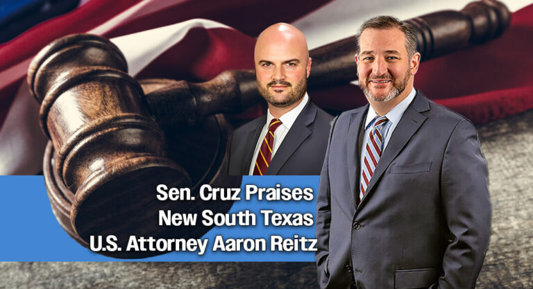 Sen. Cruz Welcomes Aaron Reitz as U.S. Attorney for Texas’ Southern District