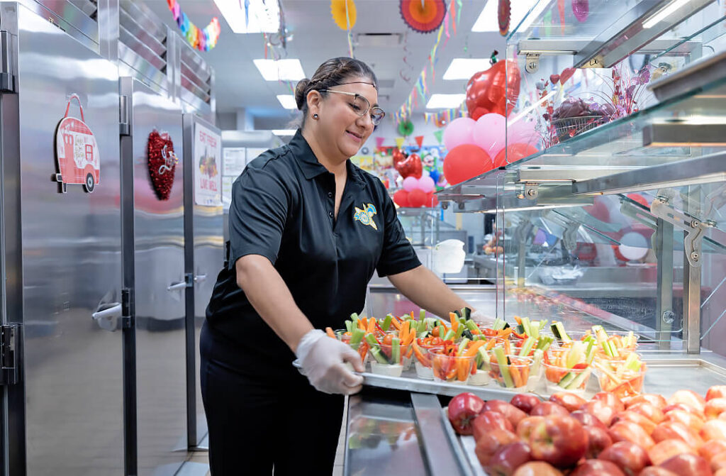 Nutritious meals being prepared for students at IDEA Public Schools. Image Courtesy of IDEA Public Schools