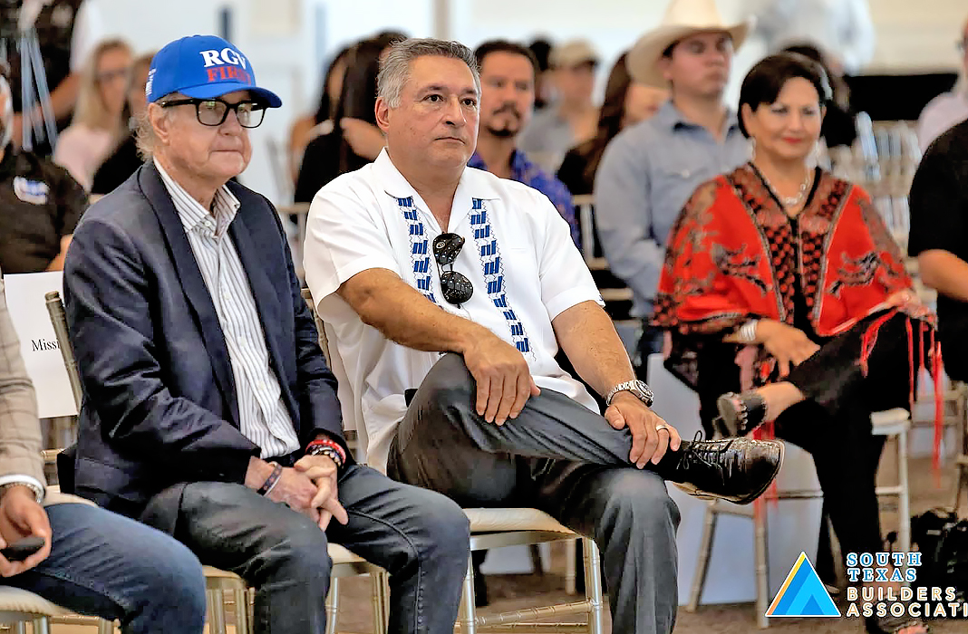 Among those attending the South Texas Builders Association workforce and immigration forum were Gary Groves, Republican candidate for the Texas House of Representatives in District 41, McAllen Mayor Javier Villalobos, and, at far right, Cynthia Zakunlezki, president of the RGV Hispanic Chamber of Commerce. The forum brought together elected officials, business leaders and community representatives to discuss workforce challenges, housing, and immigration policy affecting the construction industry in South Texas. Courtesy photo.