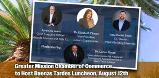 Greater Mission Chamber of Commerce to Host Buenas Tardes Luncheon, August 12th